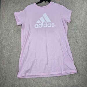 Adidas Womens 2X Pink Logo T-Shirt Made In Honduras Cotton